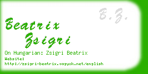 beatrix zsigri business card